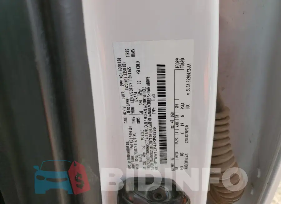 1FTEW1EP4JKF06386 Photo# 12