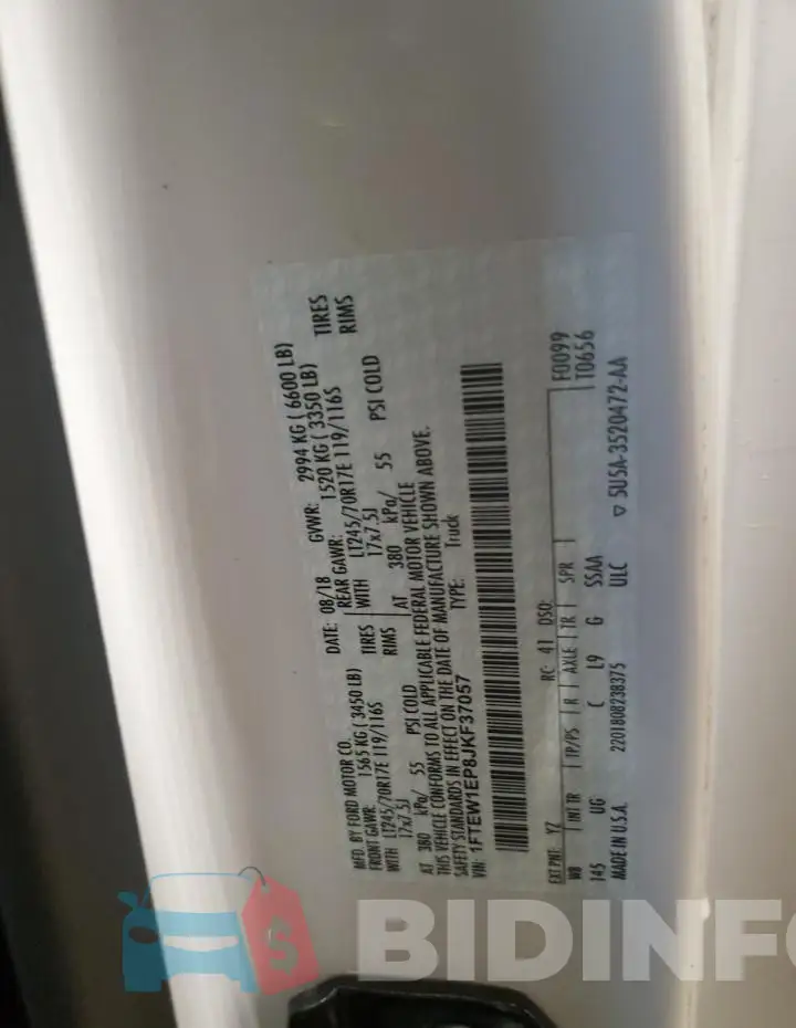1FTEW1EP8JKF37057 Photo# 12