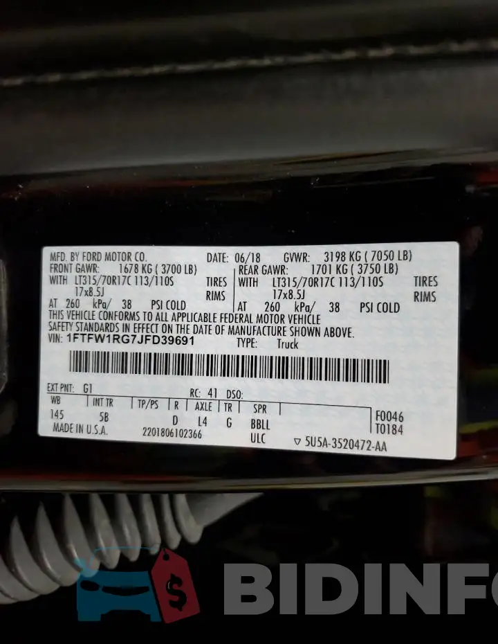 1FTFW1RG7JFD39691 Photo# 12