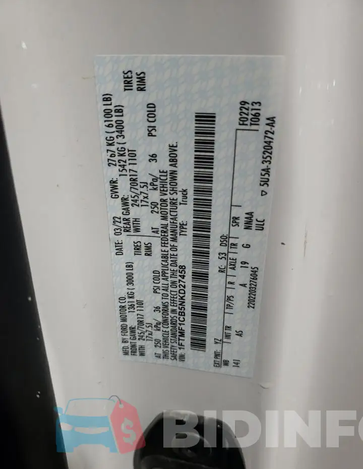 1FTMF1CB5NKD27458 Photo# 12