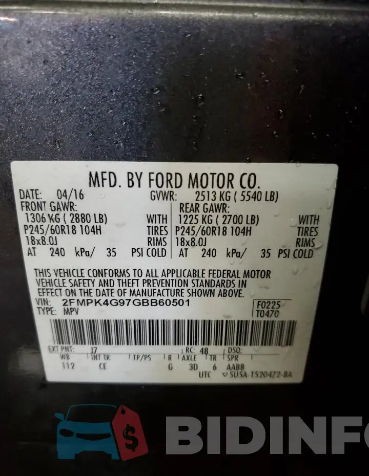 2FMPK4G97GBB60501 Photo# 13