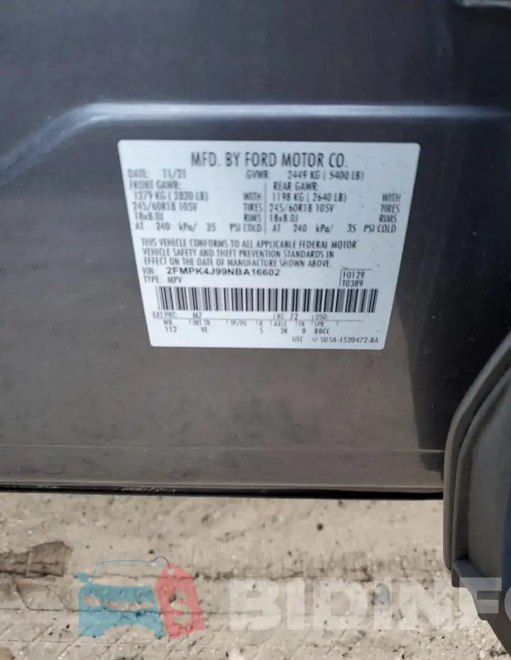 2FMPK4J99NBA16602 Photo# 13