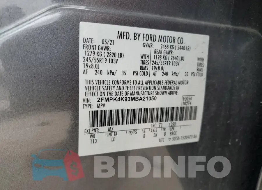 2FMPK4K93MBA21050 Photo# 13