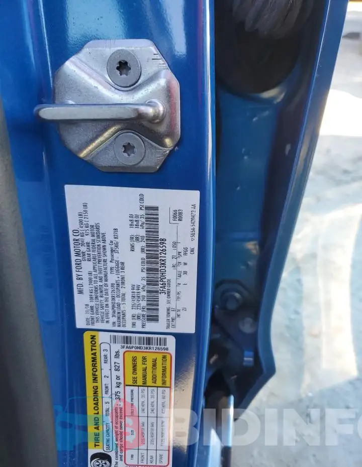 3FA6P0HD3KR126598 Photo# 12