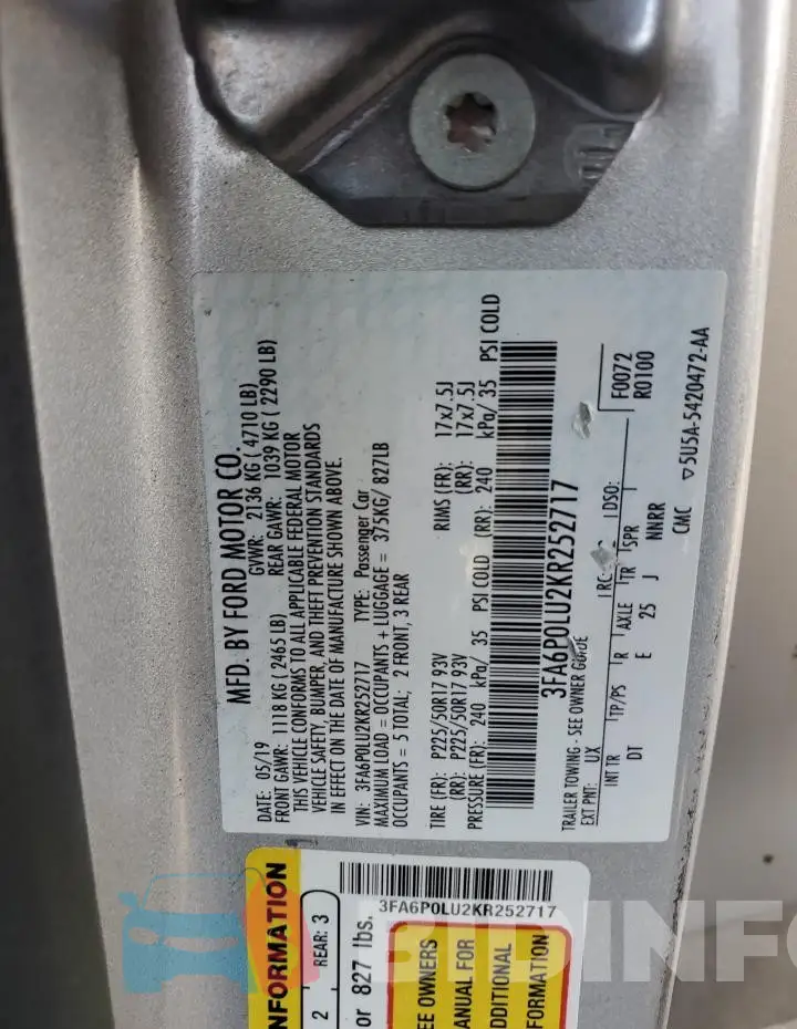 3FA6P0LU2KR252717 Photo# 12