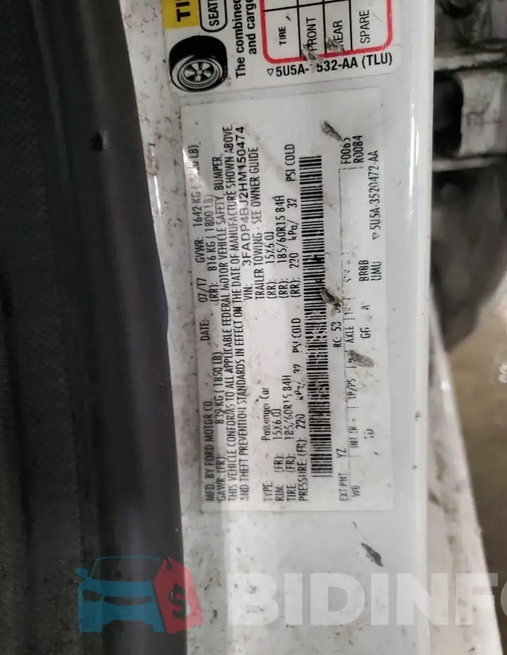3FADP4BJ2HM150474 Photo# 12