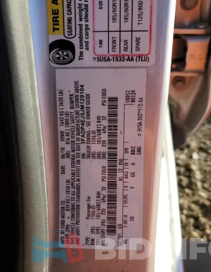 3FADP4EJ5JM129104 Photo# 13