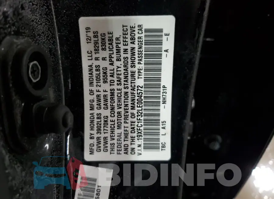 19XFC1F32LE004572 Photo# 12