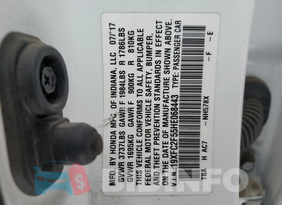 19XFC2F55HE068443 Photo# 12