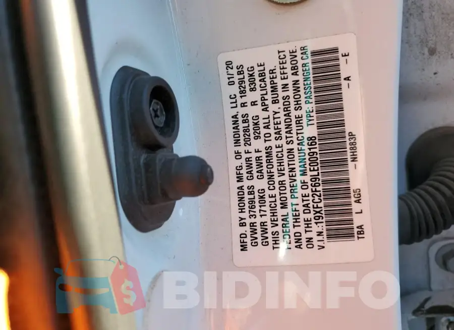 19XFC2F69LE009168 Photo# 12