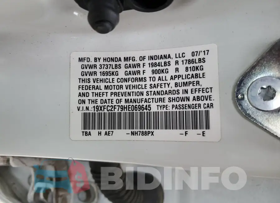 19XFC2F79HE069645 Photo# 12