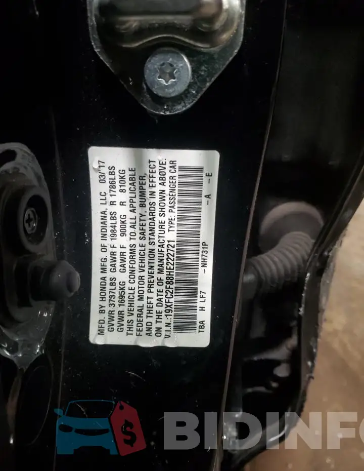 19XFC2F88HE222721 Photo# 13