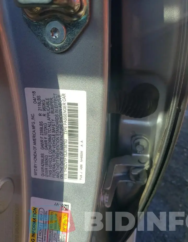 1HGCV1F15JA156763 Photo# 12
