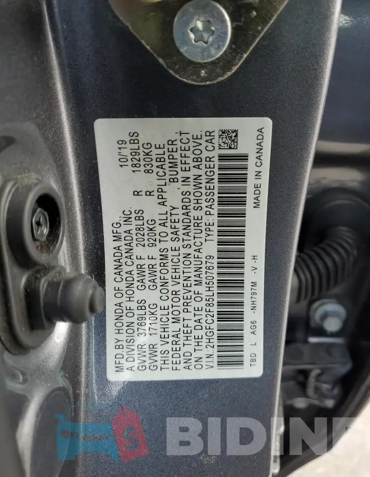 2HGFC2F85LH507679 Photo# 12
