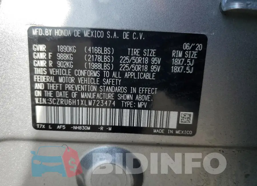 3CZRU6H1XLM723474 Photo# 13
