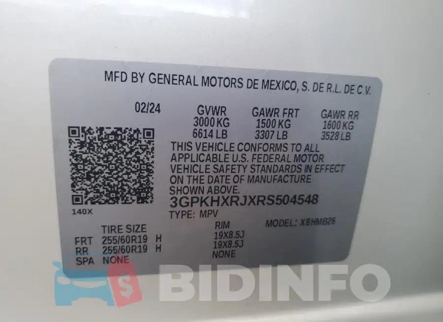 3GPKHXRJXRS504548 Photo# 14