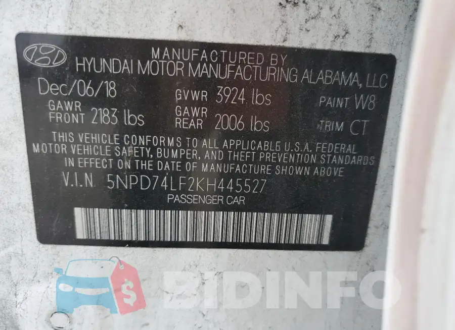 5NPD74LF2KH445527 Photo# 12