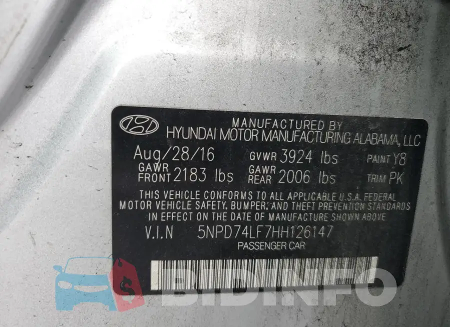 5NPD74LF7HH126147 Photo# 12