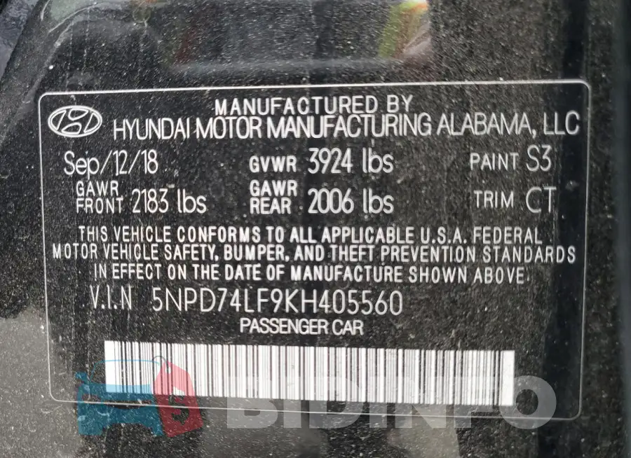 5NPD74LF9KH405560 Photo# 12