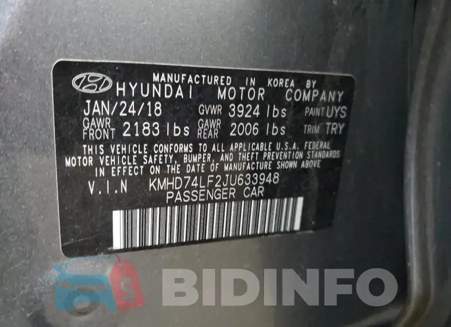 KMHD74LF2JU633948 Photo# 13