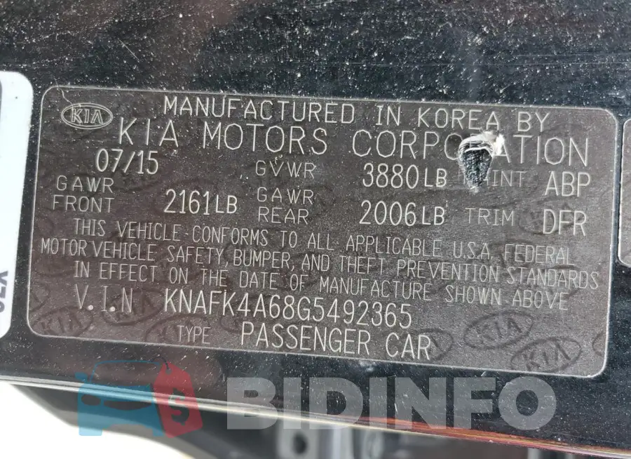 KNAFK4A68G5492365 Photo# 12