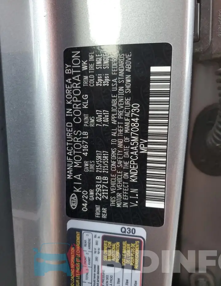 KNDEPCAA5M7084730 Photo# 12