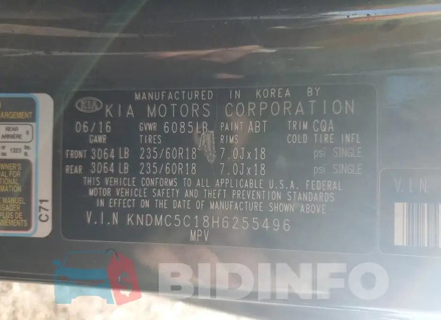 KNDMC5C18H6255496 Photo# 13