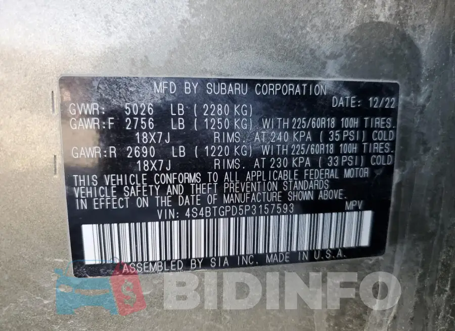 4S4BTGPD5P3157593 Photo# 13