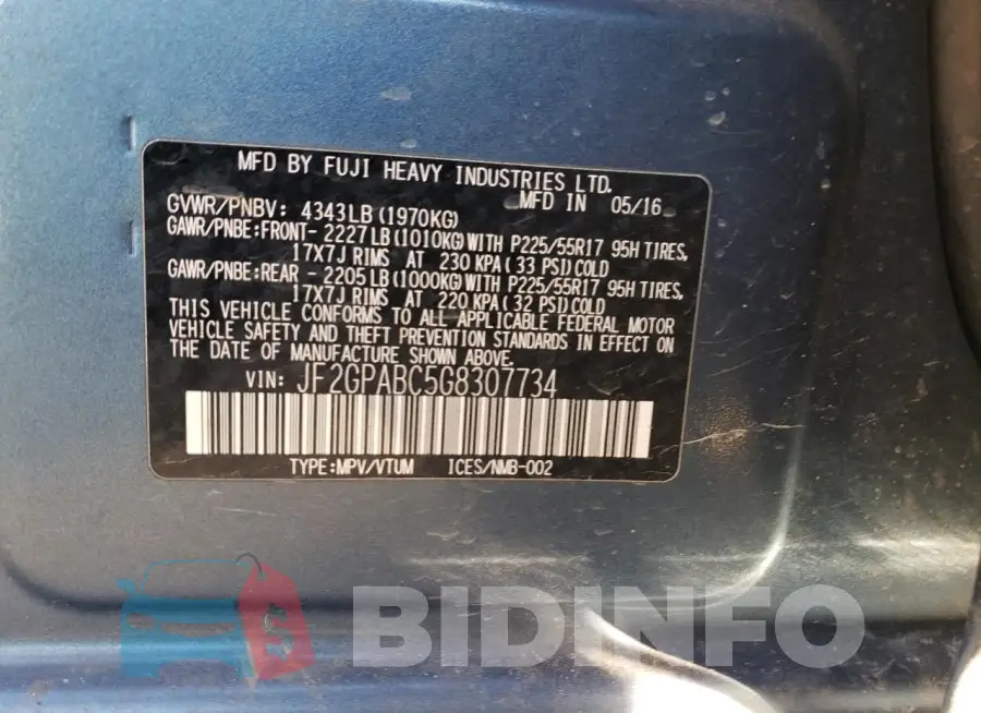 JF2GPABC5G8307734 Photo# 13