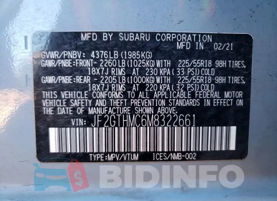 JF2GTHMC6M8322661 Photo# 14