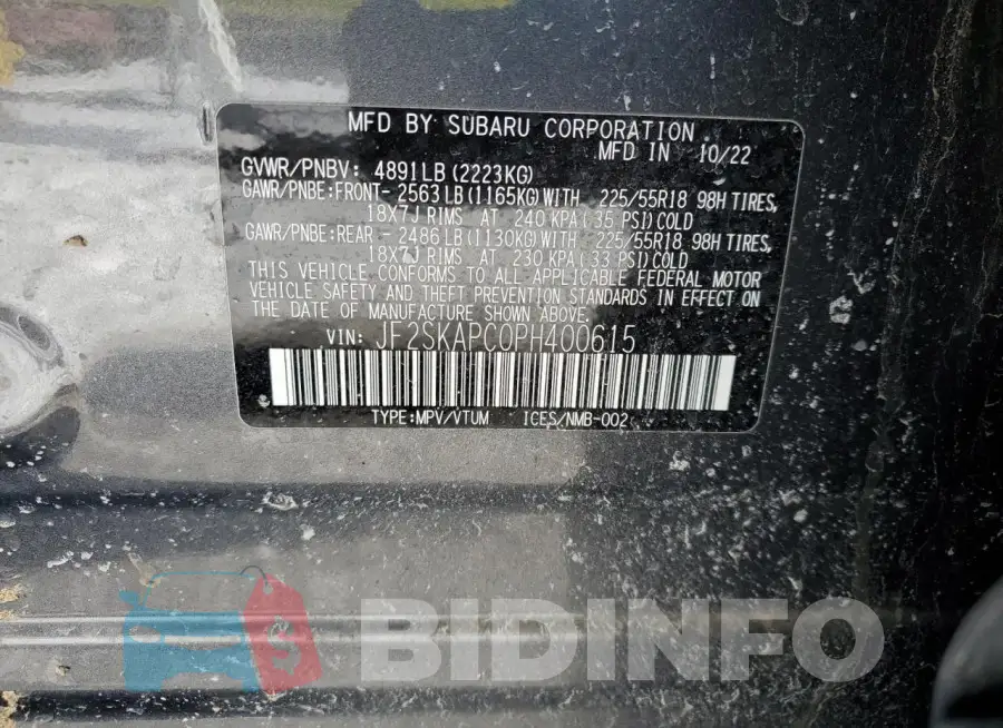 JF2SKAPC0PH400615 Photo# 12