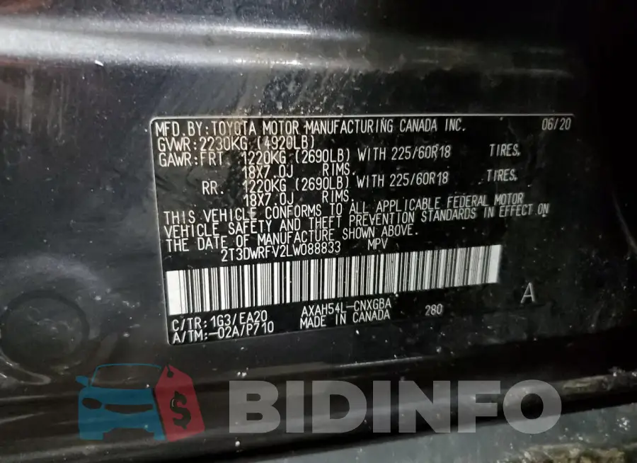 2T3DWRFV2LW088833 Photo# 13