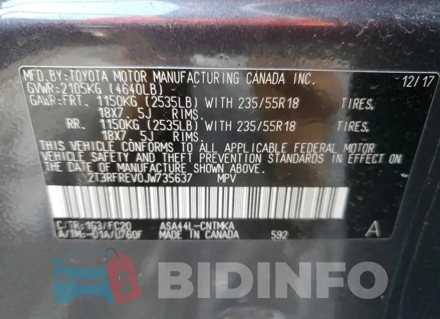 2T3RFREV0JW735637 Photo# 13