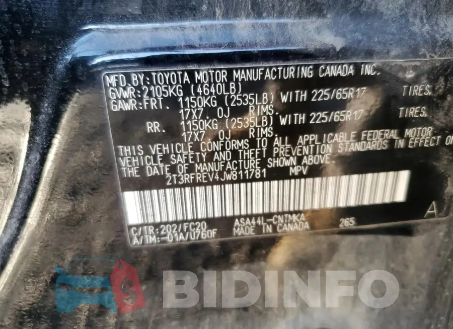 2T3RFREV4JW811781 Photo# 13