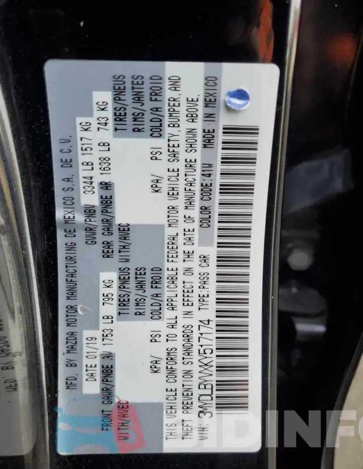 3MYDLBYVXKY517174 Photo# 13