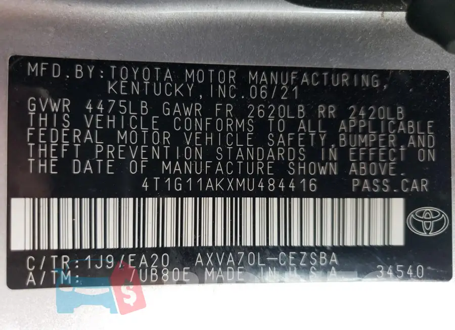 4T1G11AKXMU484416 Photo# 13