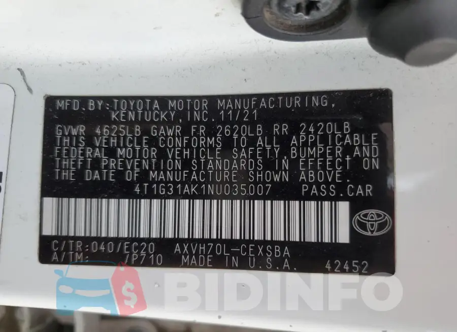 4T1G31AK1NU035007 Photo# 13