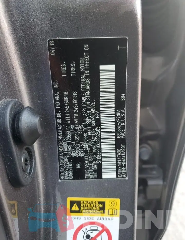 5TDBZRFH3JS862563 Photo# 13