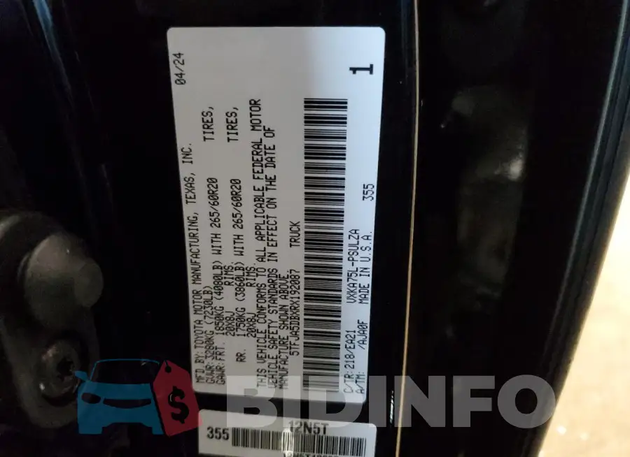 5TFJA5DBXRX192087 Photo# 12