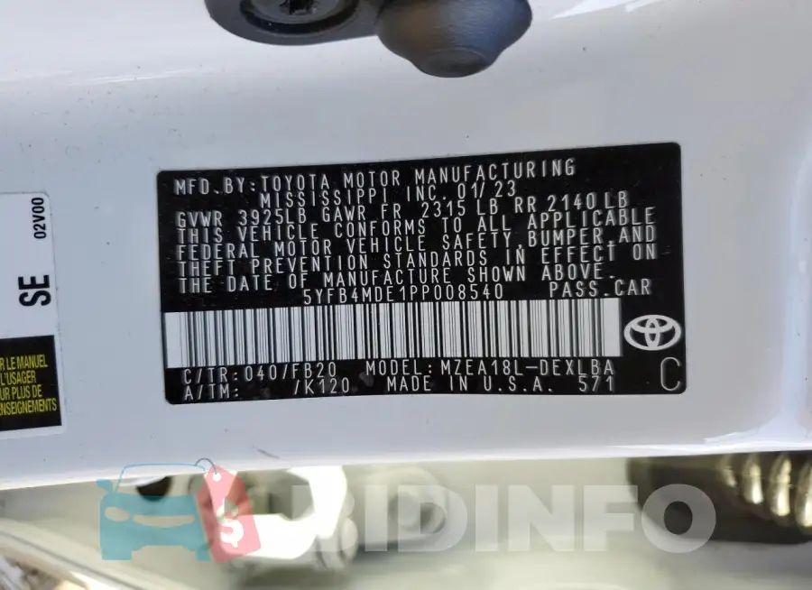 5YFB4MDE1PP008540 Photo# 13