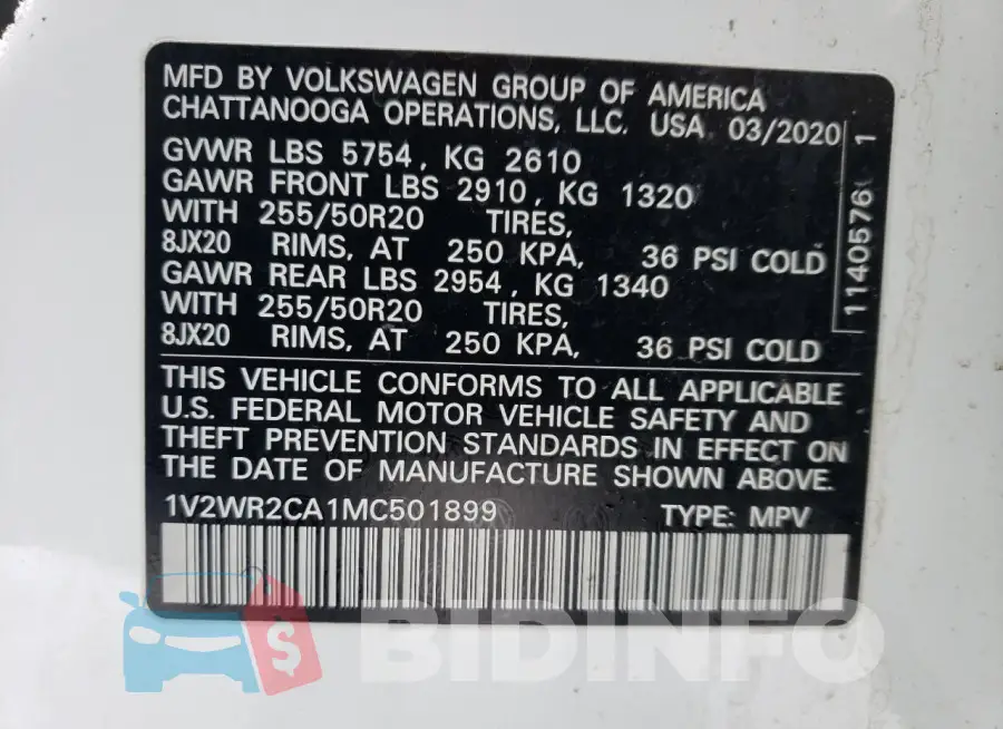 1V2WR2CA1MC501899 Photo# 13