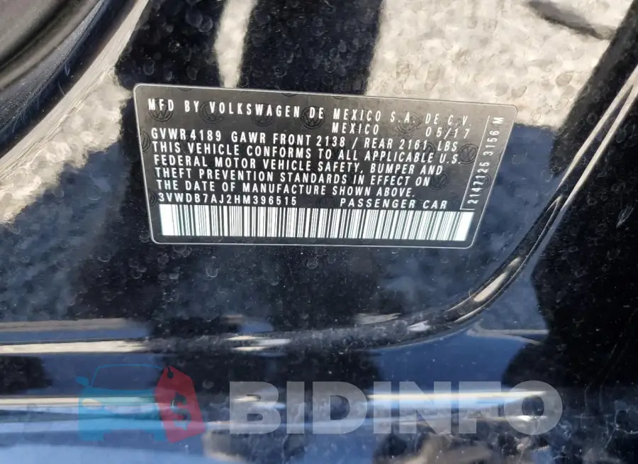 3VWDB7AJ2HM396515 Photo# 12
