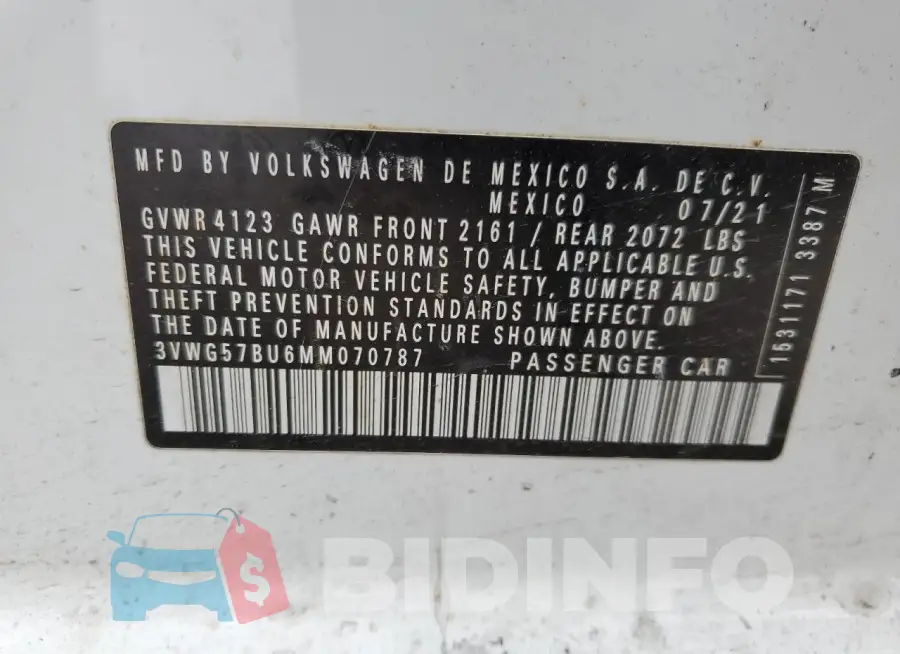 3VWG57BU6MM070787 Photo# 13