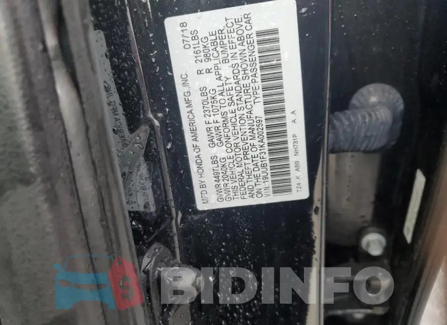 19UUB1F31KA002597 Photo# 12