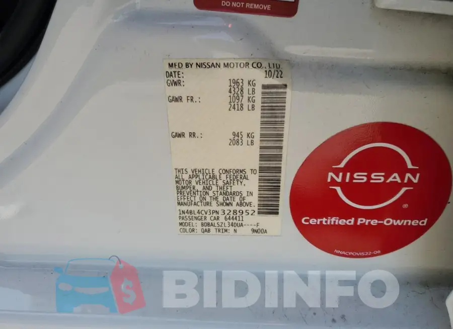 1N4BL4CV3PN328952 Photo# 12