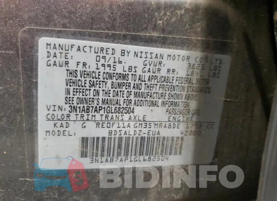 3N1AB7AP1GL682504 Photo# 12