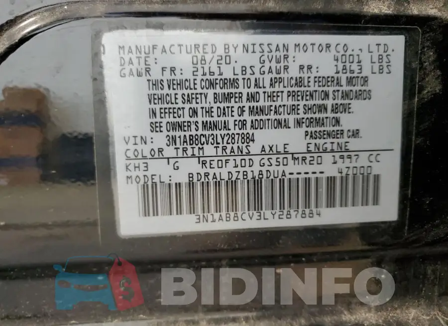 3N1AB8CV3LY287884 Photo# 12