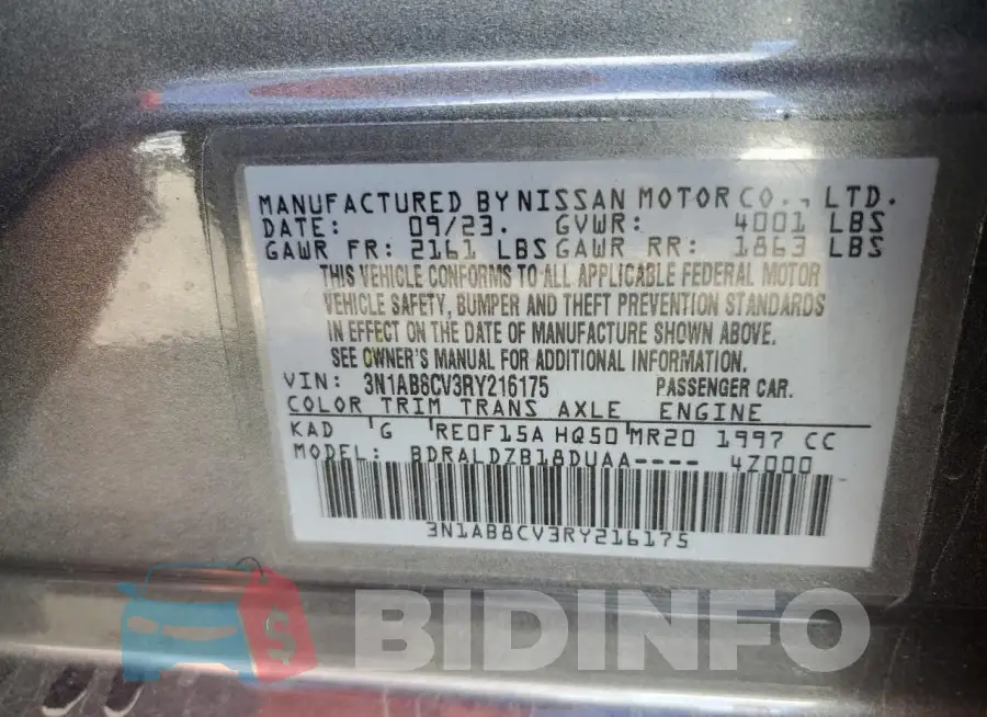 3N1AB8CV3RY216175 Photo# 12