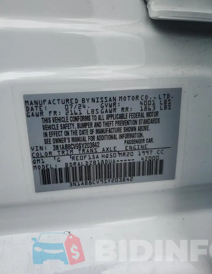 3N1AB8CV9SY203842 Photo# 12