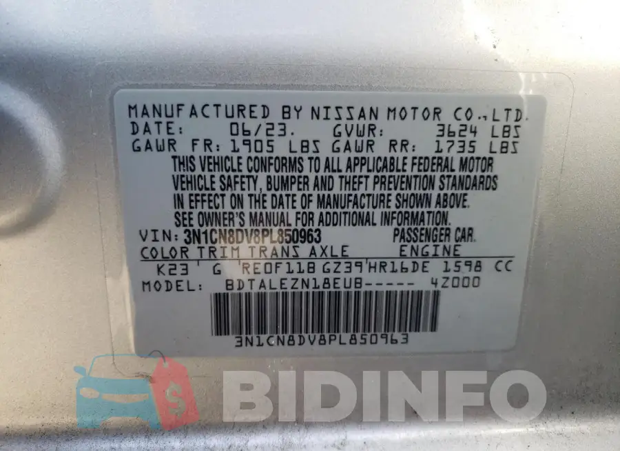 3N1CN8DV8PL850963 Photo# 12